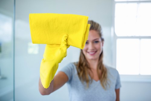 Close-up of stain removal during upholstery cleaning